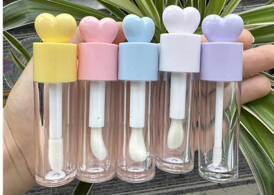 Empty Makeup Packaging Heart Shape Luxury Containers 6ml Big Brush Lip Gloss Tubes