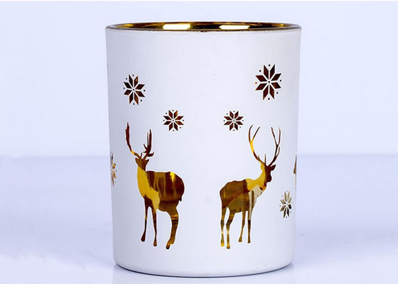 Carved Gold Ancient Castle Christmas Glass Candle Jar For Home Decoration