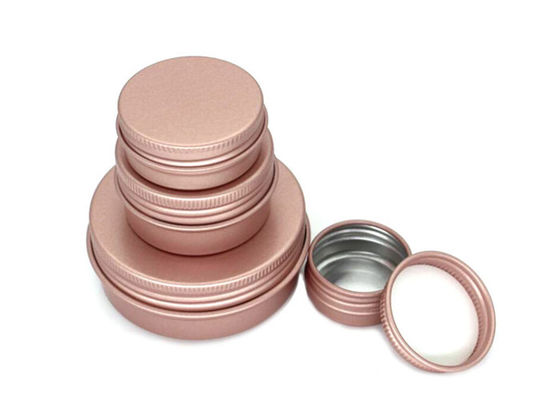 Matte pink Emboss Printing Hair Wax Cosmetic Cream Tin Container Metal Aluminum Tin Jewelry Earring Can