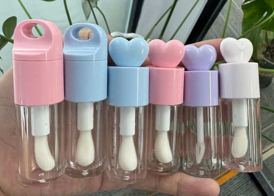 4ml Pink White Big Brush Applicator Lip Gloss Tube Custom Label Lip Oil Plumper Tubes Bottle