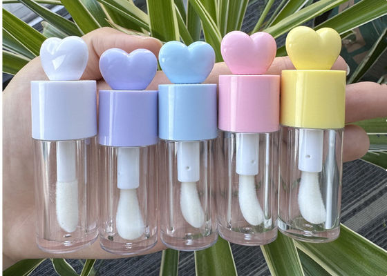 4ml Pink White Big Brush Applicator Lip Gloss Tube Custom Label Lip Oil Plumper Tubes Bottle