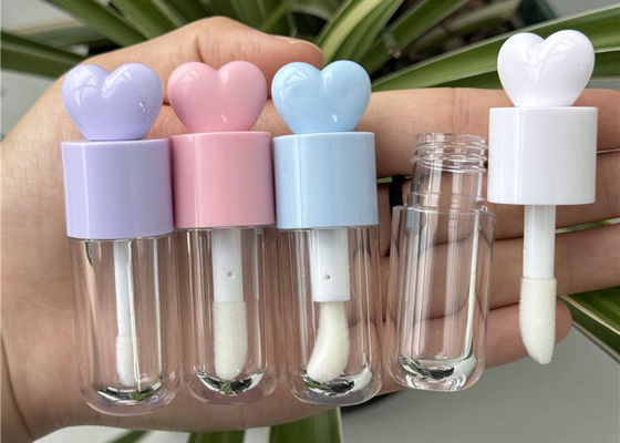 5ml Unique Pink White Big Brush Applicator Lip Gloss Tube Custom Label Lip Oil Plumper Tubes Bottle