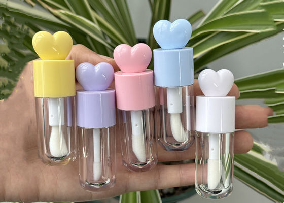 5ml Unique Pink White Big Brush Applicator Lip Gloss Tube Custom Label Lip Oil Plumper Tubes Bottle