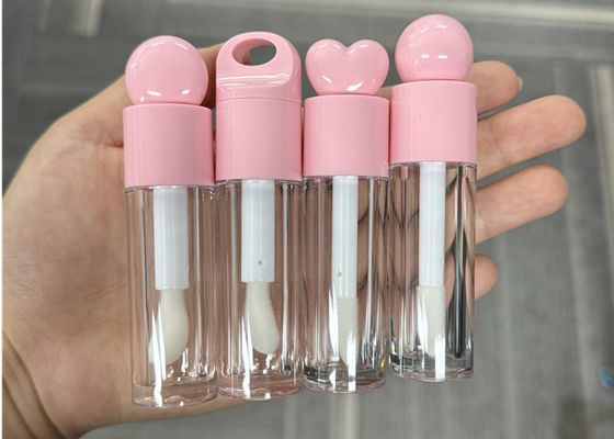 Empty Makeup Packaging Heart Shape Luxury Containers 6ml Big Brush Lip Gloss Tubes