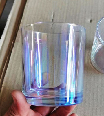 Glossy Black Cylinder Glass Candle Vessel Glass Candle Jar with Flat Bottom