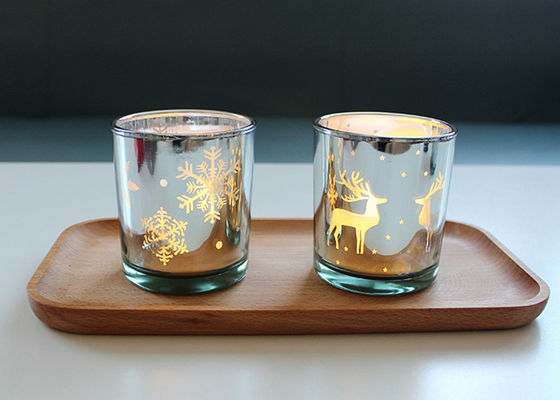 Glass Candle Cup Glass Electroplated Candle Jars Engraved Candle Jar