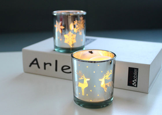 Glass Candle Cup Glass Electroplated Candle Jars Engraved Candle Jar