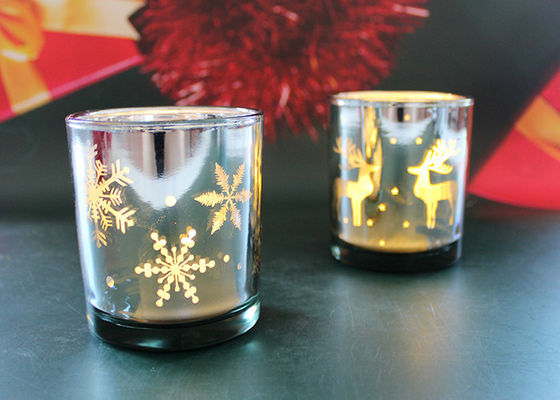 Glass Candle Cup Glass Electroplated Candle Jars Engraved Candle Jar