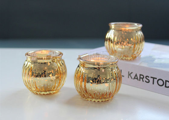 Christmas Gold Electroplated Candle Jar Candle Glass Jar For candle