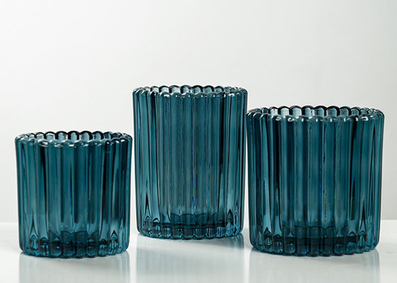 Custom color Empty Heat-resistant Thick Glass Candle Holders for Scented Candle