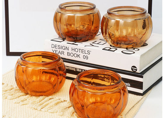 Pumpkin Shaped Candle Thanksgiving Pumpkin Spice Scented Candle Jars Fall Autumn Decoration Farmhouse Candle Holders