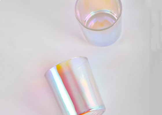 Electroplated Colorful Iridescent Plating Glass Creative Candle Jars for Scented Candle Making