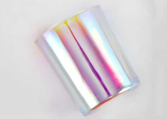 Electroplated Colorful Iridescent Plating Glass Creative Candle Jars for Scented Candle Making