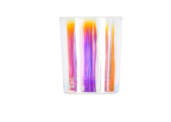 Electroplated Colorful Iridescent Plating Glass Creative Candle Jars for Scented Candle Making