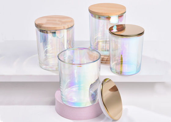Customized Logo 10oz Luxury Transparent Black Transparent White Empty Glass Candle Containers Candle Jars With Lids
