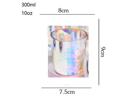 300ml Clear Rainbow Cambridge Style Glass Candle Jar for Candle Making