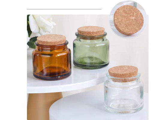 Cylinder 3oz 7oz Mini Amber Glass Candle Jar clear Green Empty Glass Jar for Candle