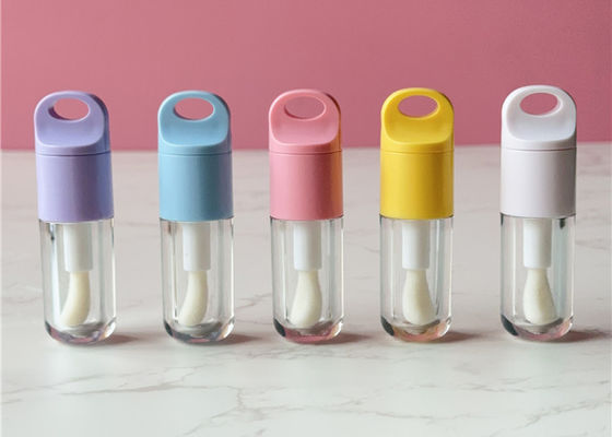 5ml Cute Colorful Big Wand Lip Gloss Tubes with Big Brush Empty Cosmetic Lip Tint Bottle with Hole Private Label