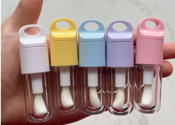 5ml Cute Colorful Big Wand Lip Gloss Tubes with Big Brush Empty Cosmetic Lip Tint Bottle with Hole Private Label