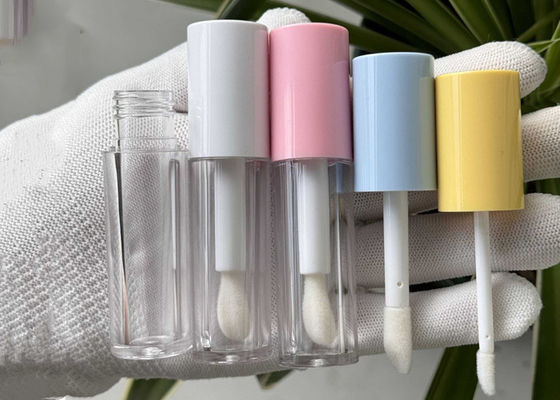 Custom logo 6ml Big Wand Brush Lip Gloss Bottle Pink White Green Empty Lipgloss Tubes