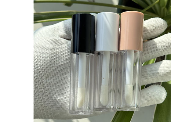 Custom logo 6ml Big Wand Brush Lip Gloss Bottle Pink White Green Empty Lipgloss Tubes