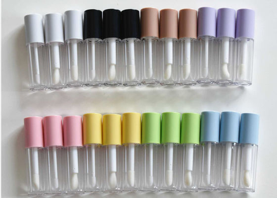 Custom logo 6ml Big Wand Brush Lip Gloss Bottle Pink White Green Empty Lipgloss Tubes