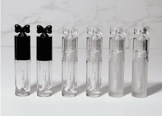 Custom logo clear 2.5ml Bow Cover Lip Gloss Tube Packaging For Makeup