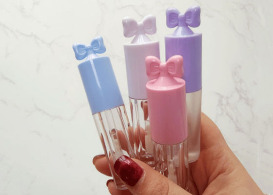 Custom logo clear 2.5ml Bow Cover Lip Gloss Tube Packaging For Makeup