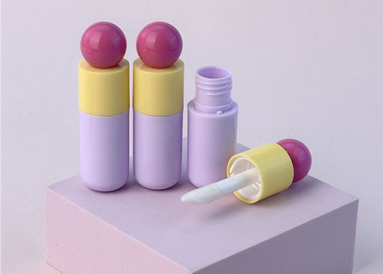 Purple 5ml Dome Lip Gloss Tube Custom logo Unique Large Brush Lip Glaze Bottle