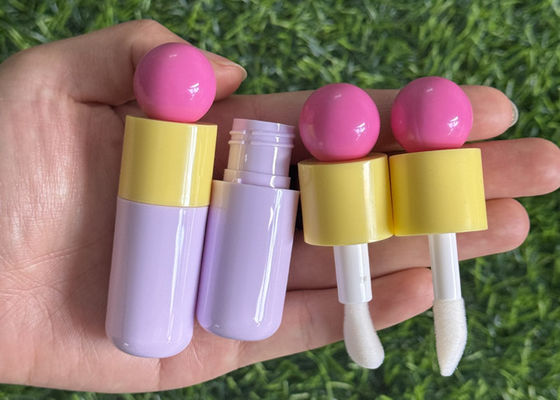 Purple 5ml Dome Lip Gloss Tube Custom logo Unique Large Brush Lip Glaze Bottle