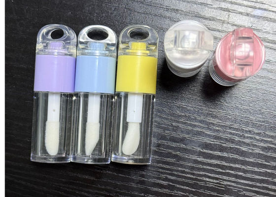 Keychain Hole Shape Cap 4ml Thick Round Lip Gloss Rod Tube Unique Large Brush Lip Gloss Bottle Lip Gloss Container