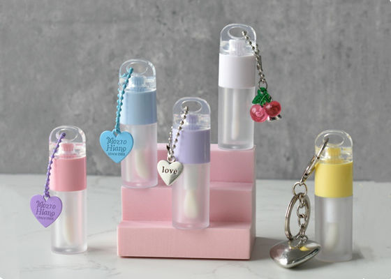 Flat Cap 4 ml Round Lip Oil Bottle Custom logo Big Brush Lip Gloss Tube