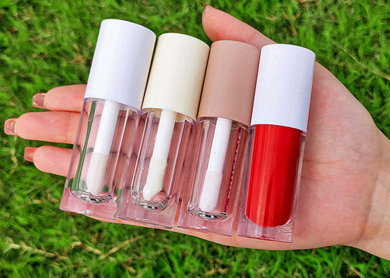 Custom logo 6ml Big Wand Brush Lip Gloss Bottle Pink White Lilac Empty Lipgloss Tubes