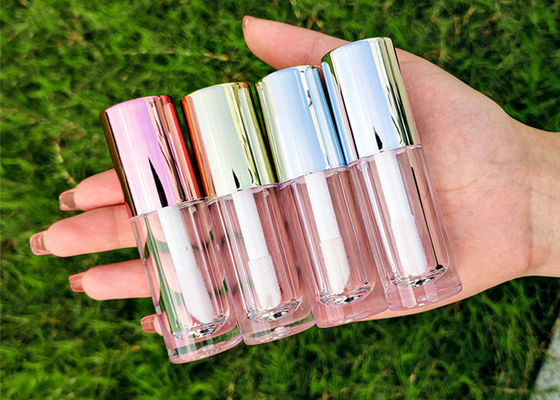 Custom logo 6ml Big Wand Brush Lip Gloss Bottle Pink White Lilac Empty Lipgloss Tubes