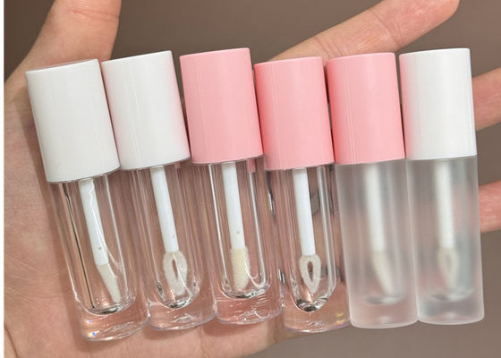 2.5ml Stock Round White Pink Custom Lip Gloss Containers Mini Small Empty Lipgloss Tubes With Wand