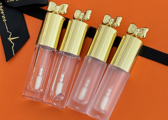Custom Logo 2.5ml Golden bow tie Top Lipgloss tube For Comestic Packaging