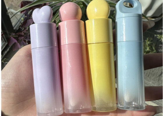 Custom Logo 4ml 6ml Cylindrical Gradient Design Empty Lip Gloss Tubes