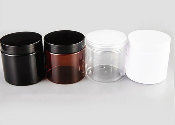 Comestic Packaging Amber PET Jars Plastic Cosmetic Cream Jars With Lids