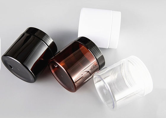 Comestic Packaging Amber PET Jars Plastic Cosmetic Cream Jars With Lids