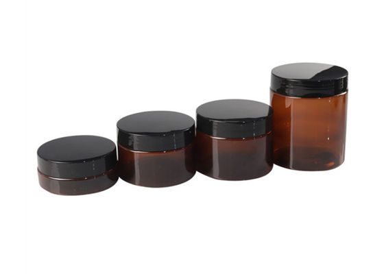 Comestic Packaging Amber PET Jars Plastic Cosmetic Cream Jars With Lids