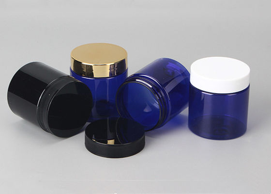 Custom Frosted clear White Black Amber Blue pink Empty Plastic Pet Jar Wide Mouth Cosmetic Container