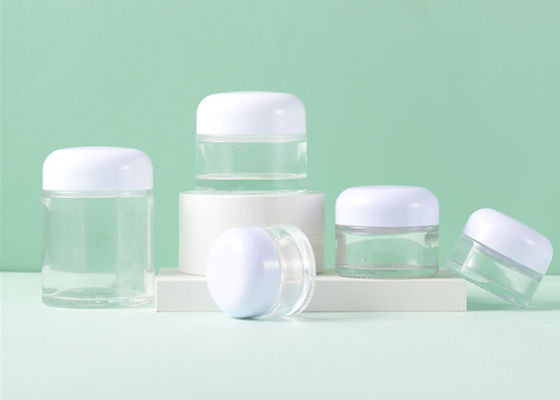 5ml 10ml 15ml 20ml 30ml 50ml 60ml 100ml Clear Glass Body Cream Jar Empty Aluminum Lids Cosmetic Face Cream Jars