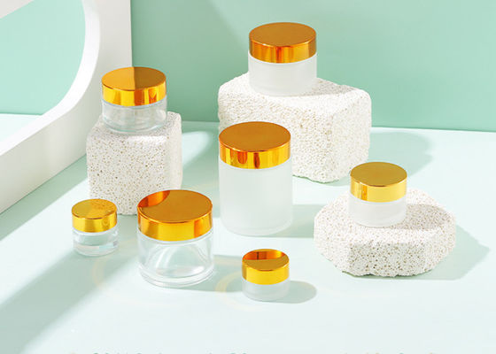 5ml 10ml 15ml 20ml 30ml 50ml 60ml 100ml Clear Glass Body Cream Jar Empty Aluminum Lids Cosmetic Face Cream Jars
