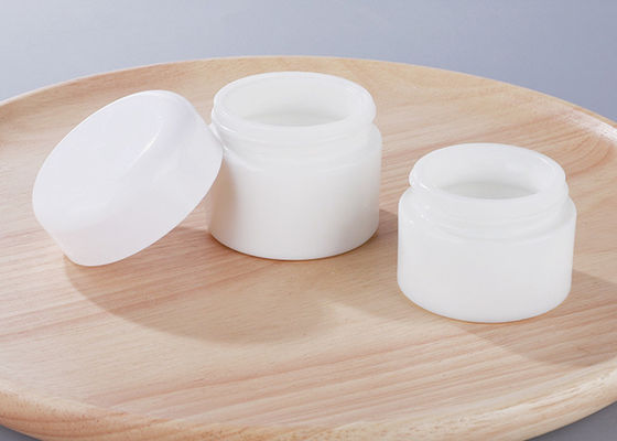 Porcelain White Glass Jar White Lid Empty Round White Glass Cosmetic Jar Packaging