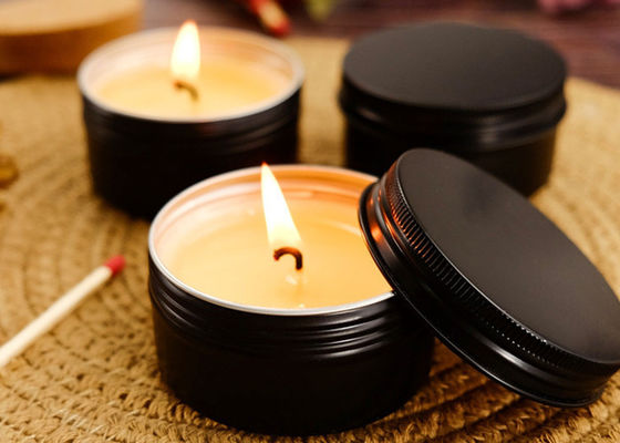 15ml 50ml 60ml 100ml 150ml Round Empty Tin Can Black Tin Screw Lid Black Aluminum Jar
