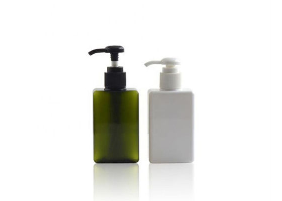 Clear Brown and Green 250 450 650ml Empty PET Packaging square Plastic Shampoo Bottle for Liquid and Lotion