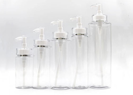 100ml 150ml 200ml 300ml 500ml Luxury Gold Silver Line Pump Clear Cosmetic Plastic Bottle Shampoo Skincare Body Lotion Bottle