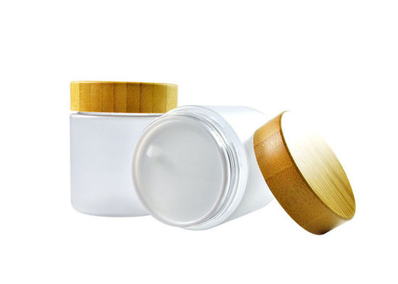 Pet 50ml 150ml 250g 250ml 8oz 500ml Frosted clear PET Plastic Cosmetic Wax Scrub Container Cream Jar with Bamboo Wooden Lids