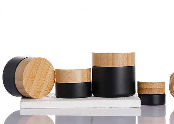 15g 20g 30ml 50g 100ml Clear Black Amber Green Cosmetic Body Butter Cream Glass Jar With Bamboo Lid
