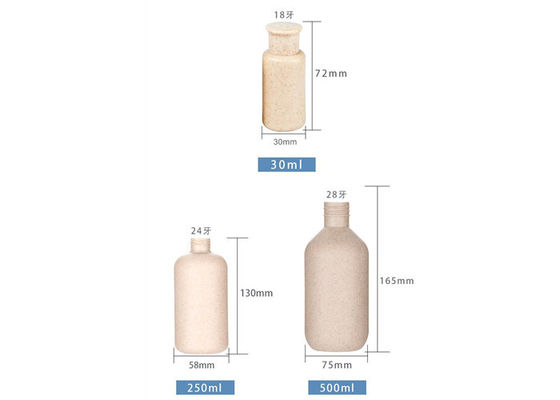 30ml 100ml 250ml 300ml 500ml Biodegradable Cosmetic Wheat Straw Plastic Shampoo Lotion Bottle